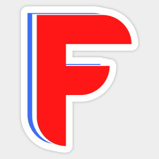 F - Letter A to Z Text Collection blue, red and white Colour Sticker